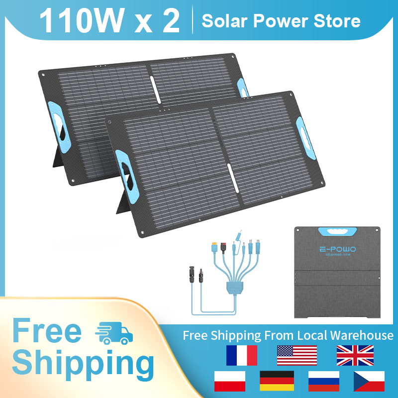 Solar Charger Panel Foldable - Panneau solaire portable E-POWO 110W/220W pour