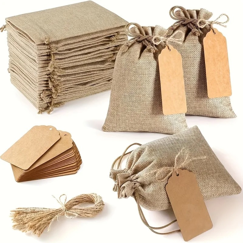 Linen Bag Bulk - Lot de 21/51 sacs en lin