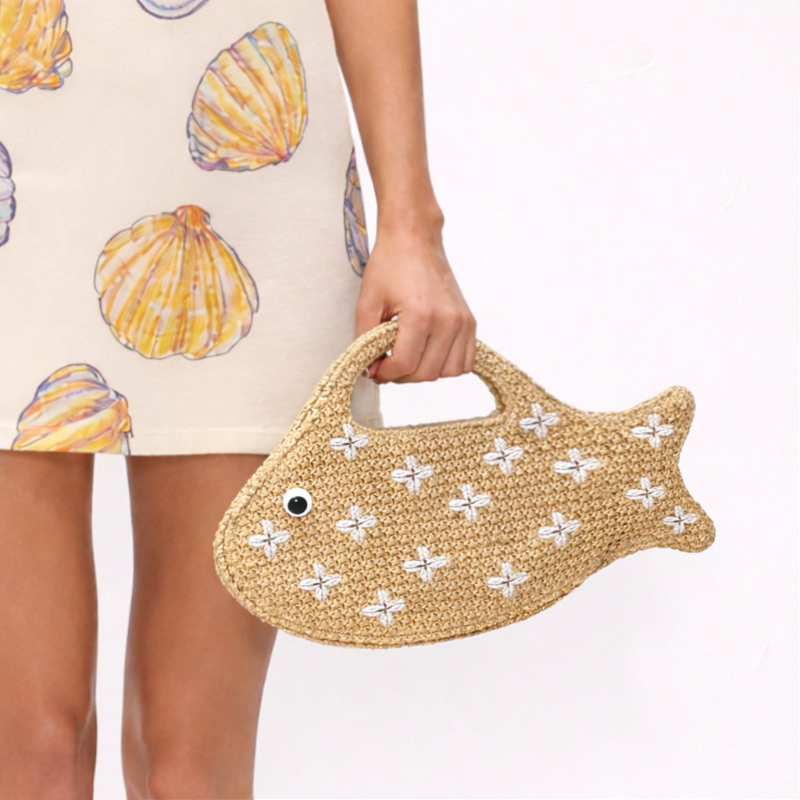 Sac en paille de raphia tressé - Linen Bag Bulk avis et prix