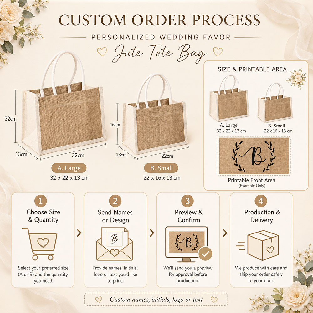 Sac cadeau de mariage personna - Linen Bag Bulk avis et prix